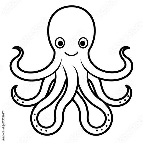 Simple clean octopus icon vector