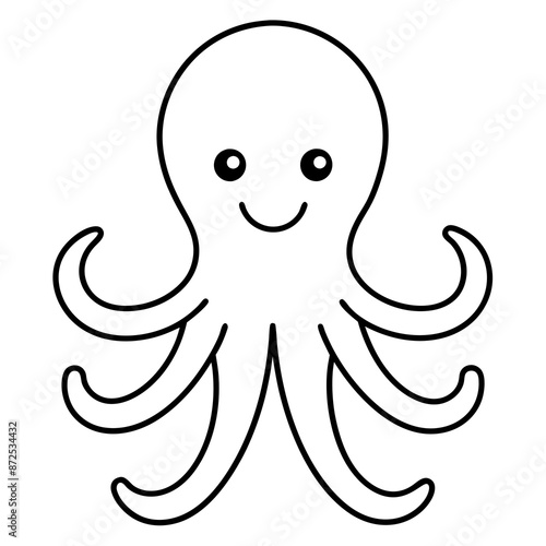 Simple clean octopus icon vector