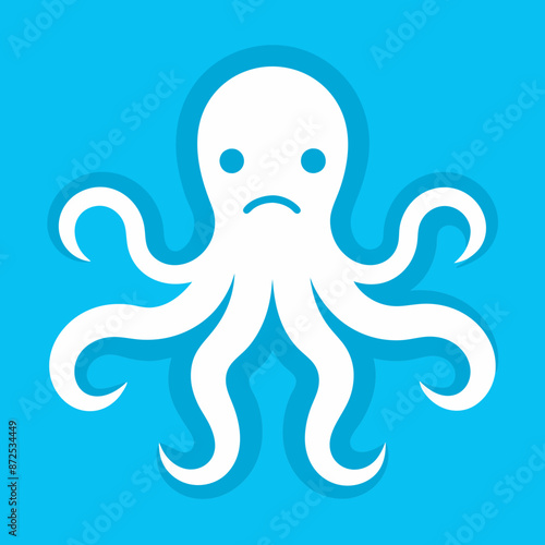 Simple clean octopus icon vector