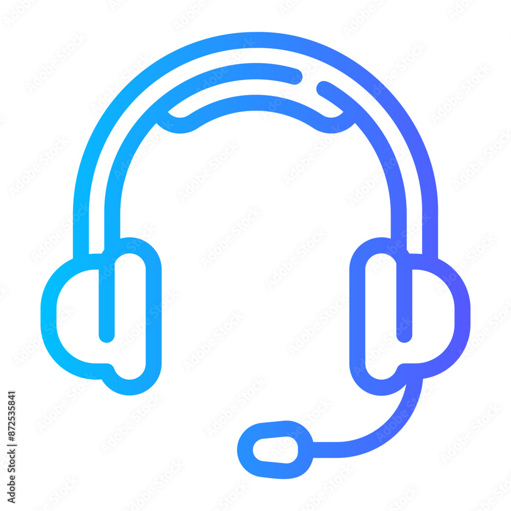 headphone Line Gradient Icon headphone Line Gradient Icon