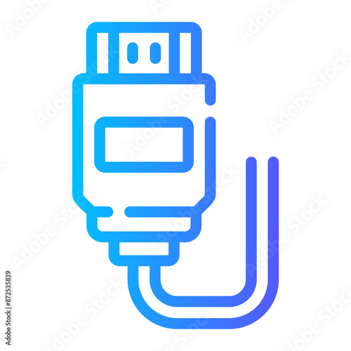 hdmi Line Gradient Icon