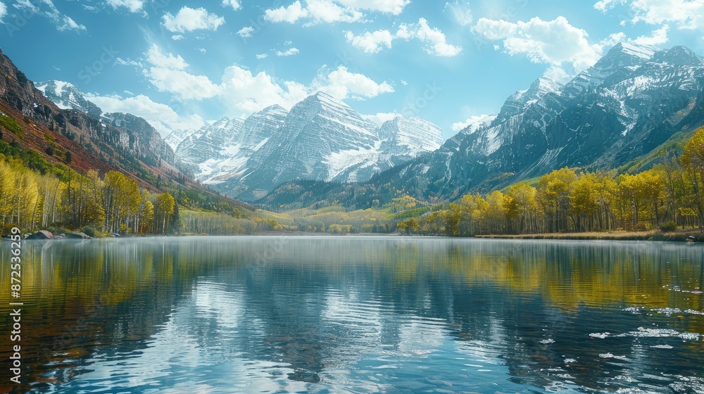 Fototapeta premium a beautiful shot of a National State Park in Colorodo, mountain range