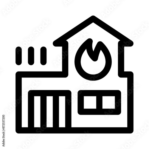 fire station line icon