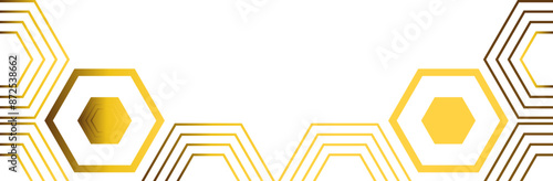 golden hexagon frame bottom decoration