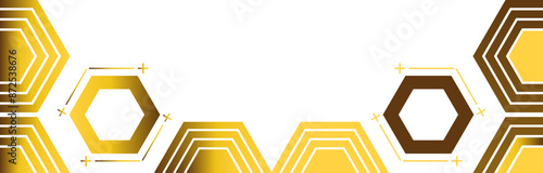 golden hexagon frame bottom decoration