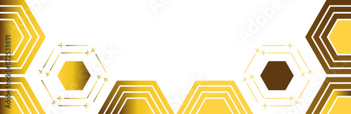 golden hexagon frame bottom decoration