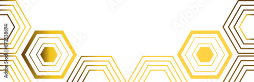 golden hexagon frame bottom decoration
