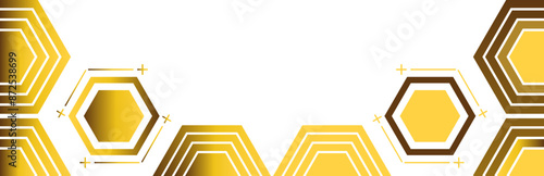 golden hexagon frame bottom decoration