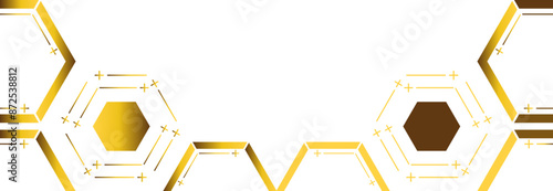 golden hexagon frame bottom decoration