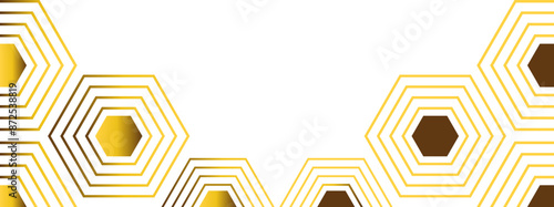 golden hexagon frame bottom decoration