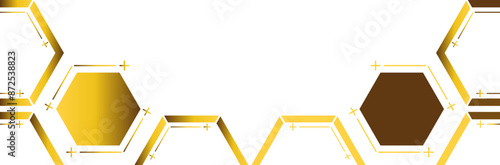 golden hexagon frame bottom decoration