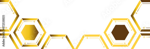 golden hexagon frame bottom decoration