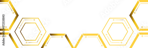 golden hexagon frame bottom decoration