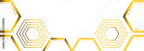 golden hexagon frame bottom decoration