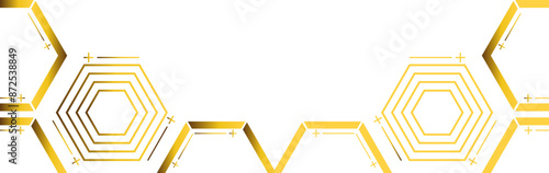 golden hexagon frame bottom decoration