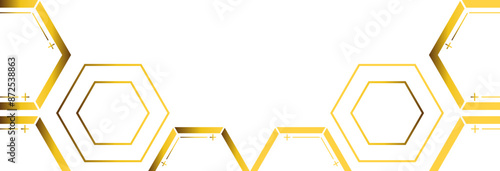 golden hexagon frame bottom decoration