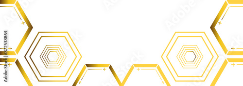 golden hexagon frame bottom decoration