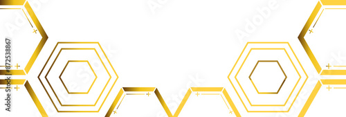 golden hexagon frame bottom decoration