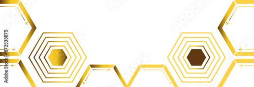 golden hexagon frame bottom decoration