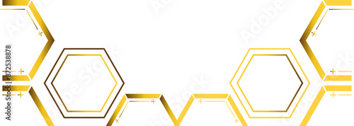 golden hexagon frame bottom decoration