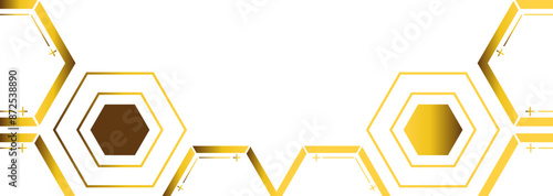 golden hexagon frame bottom decoration