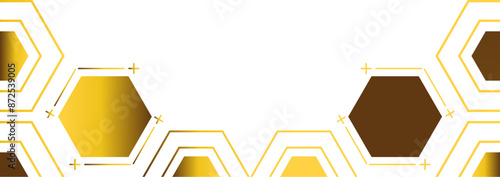 golden hexagon frame bottom decoration