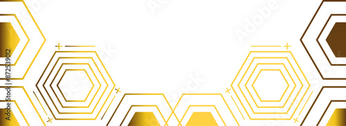 golden hexagon frame bottom decoration