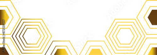 golden hexagon frame bottom decoration