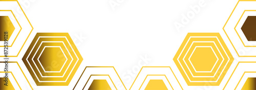 golden hexagon frame bottom decoration