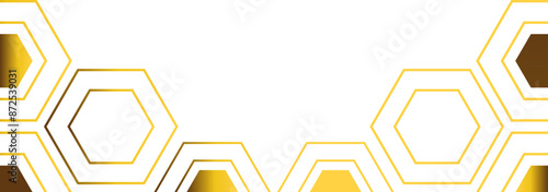 golden hexagon frame bottom decoration