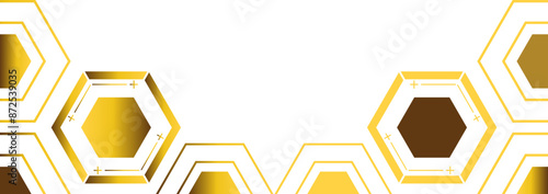 golden hexagon frame bottom decoration