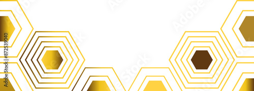 golden hexagon frame bottom decoration