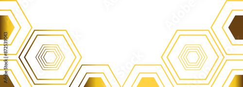 golden hexagon frame bottom decoration