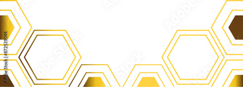 golden hexagon frame bottom decoration