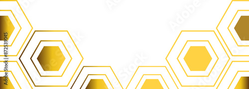 golden hexagon frame bottom decoration