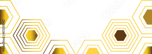 golden hexagon frame bottom decoration