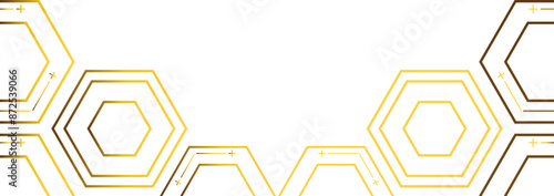 golden hexagon frame bottom decoration