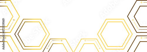 golden hexagon frame bottom decoration