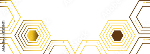 golden hexagon frame bottom decoration