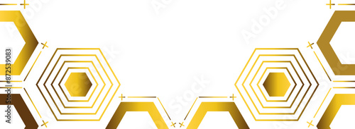 golden hexagon frame bottom decoration