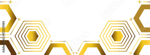 golden hexagon frame bottom decoration