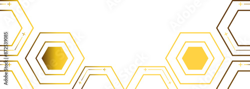 golden hexagon frame bottom decoration