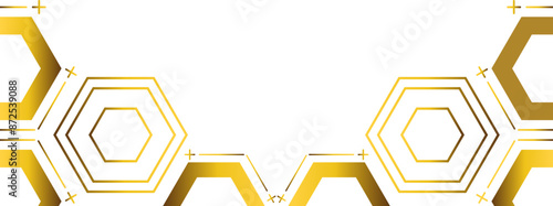 golden hexagon frame bottom decoration