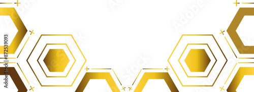 golden hexagon frame bottom decoration
