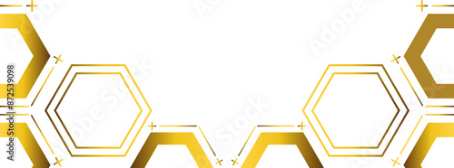 golden hexagon frame bottom decoration