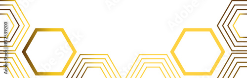 golden hexagon frame bottom decoration