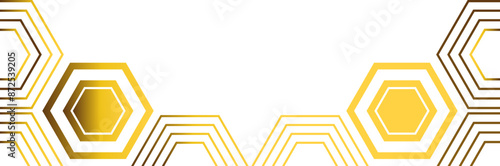 golden hexagon frame bottom decoration