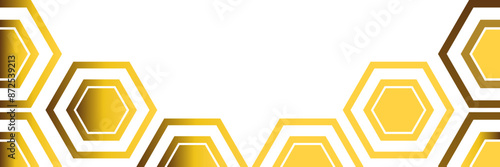 golden hexagon frame bottom decoration