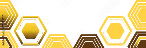 golden hexagon frame bottom decoration