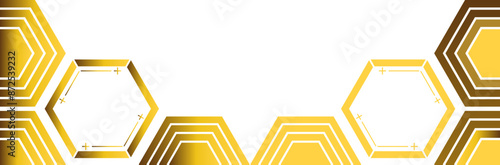 golden hexagon frame bottom decoration